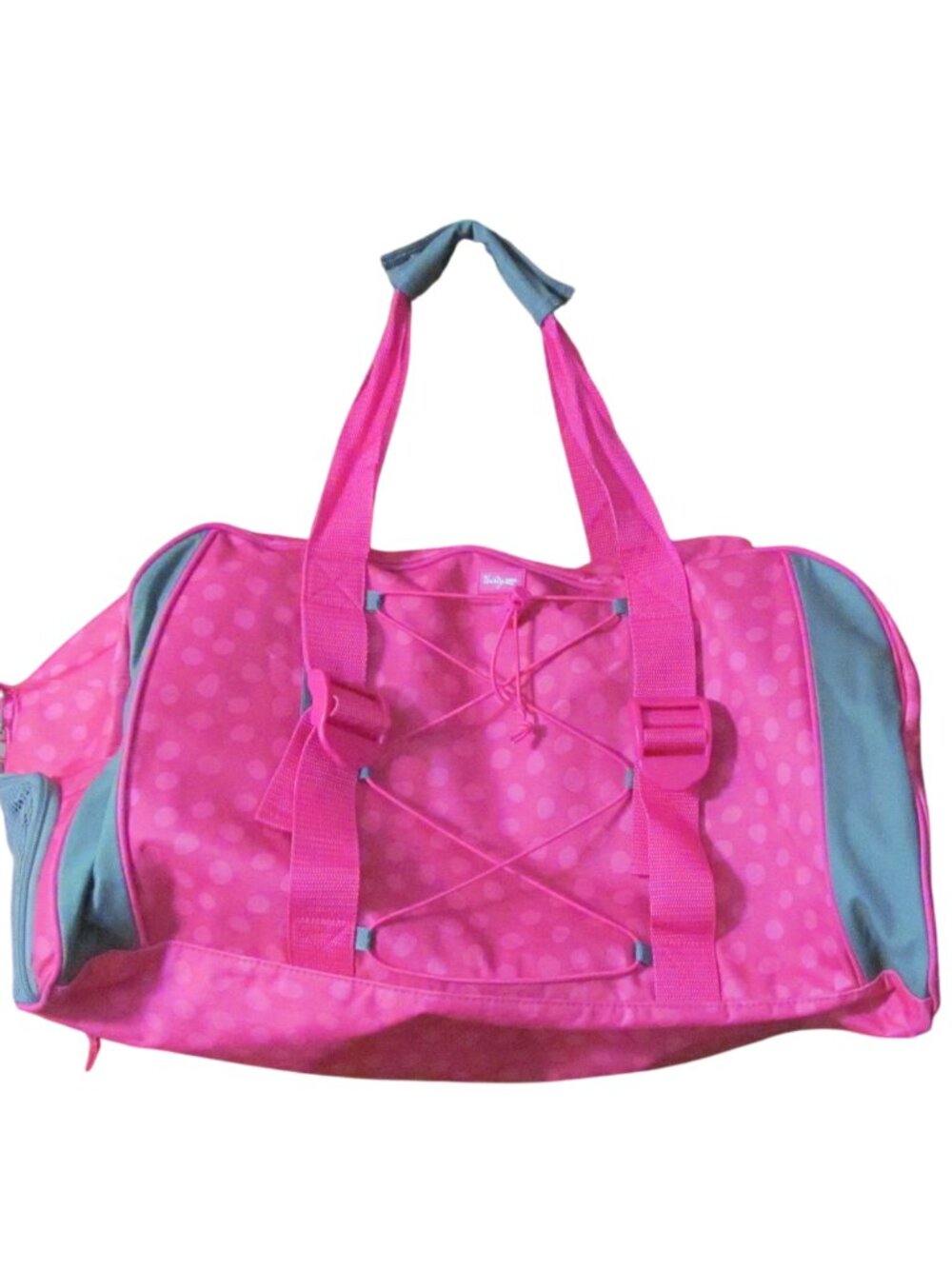 Thirty-One Pro Duffle Bag Pink Polka Dots - Size 22” x 11” x 12”